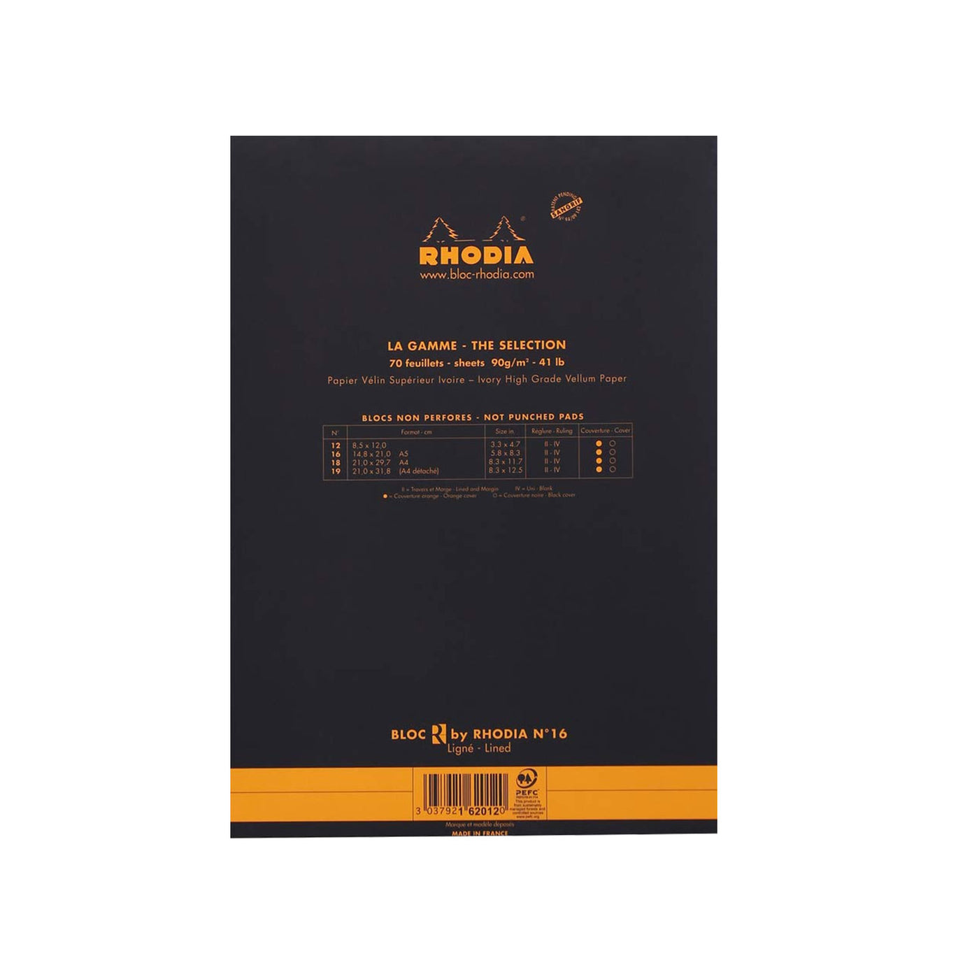 Rhodia No.16 "Le R" Black Notepad - A5, Ruled 3