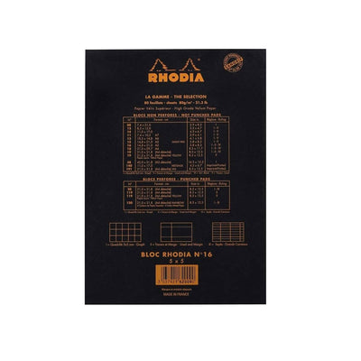 Rhodia No.16 Black Notepad - A5, Squared 3