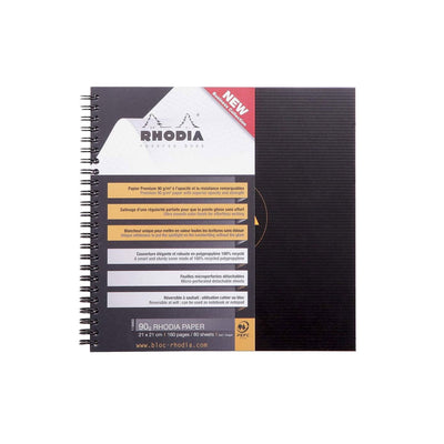 Rhodiactive Reverse Spiral Black Notebook - Squared 3