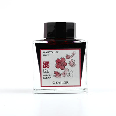 Sailor Manyo Ume Ink Bottle, Red - 50ml