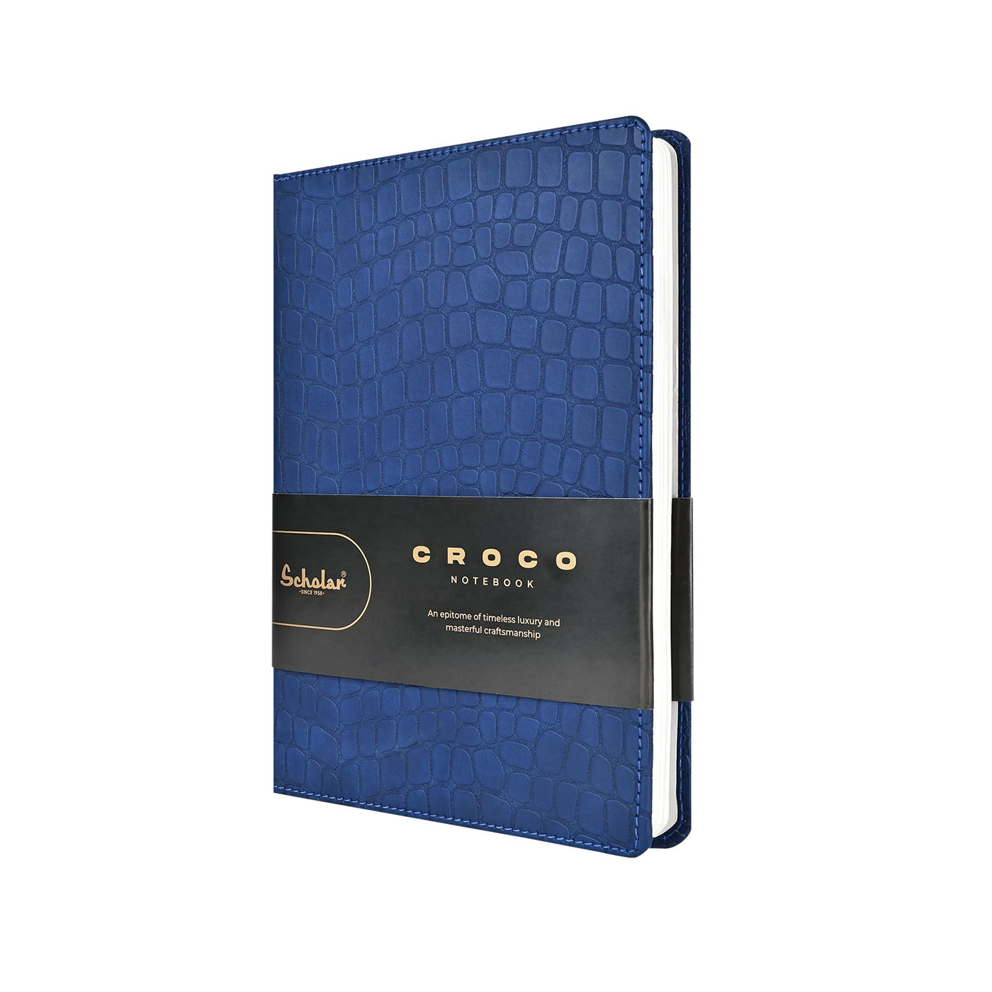 Scholar Croco Blue Notebook - A5 Ruled 2