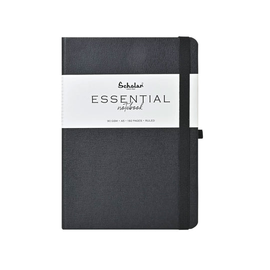 Scholar Essential Black Notebook - A5, Ruled