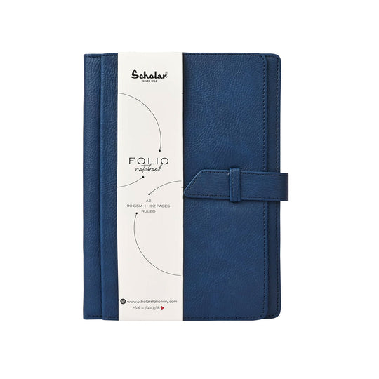 Scholar Folio Blue Notebook - A5, Ruled