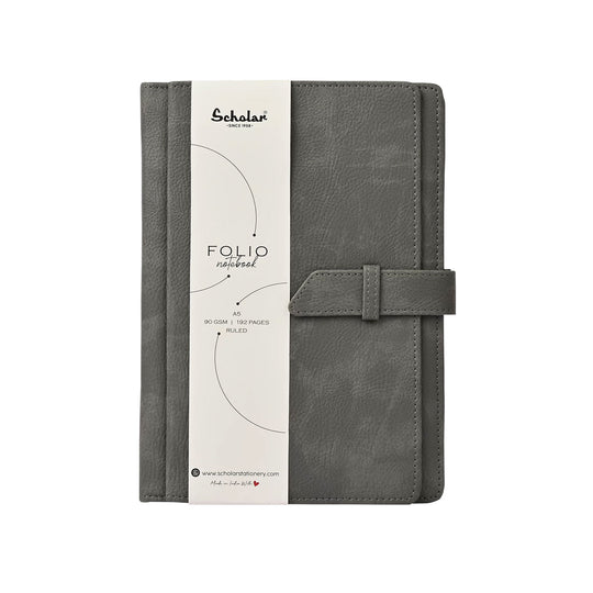 Scholar Folio Grey Notebook - A5, Ruled
