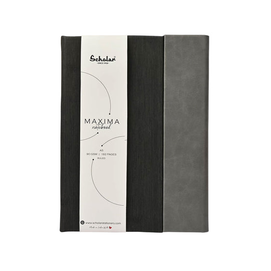Scholar Maxima Black Notebook - A5, Ruled
