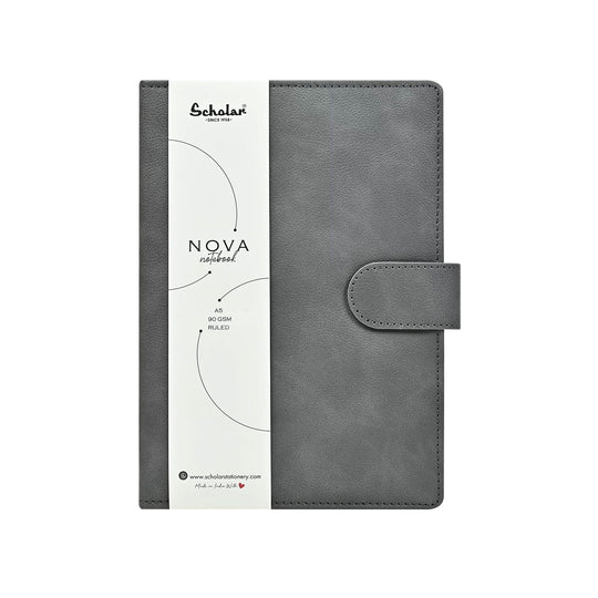 Scholar Nova Grey Notebook - A5, Ruled