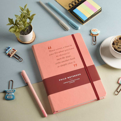 Scholar Philo Salmon Pink Notebook - A5 Ruled 5