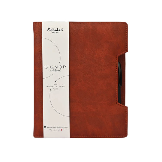 Scholar Signor Maroon Notebook - A5, Ruled