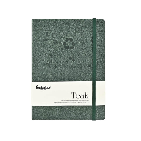 Scholar Teak Green Notebook - A5, Ruled