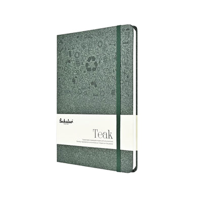 Scholar Teak Green Notebook - A5 Ruled 2