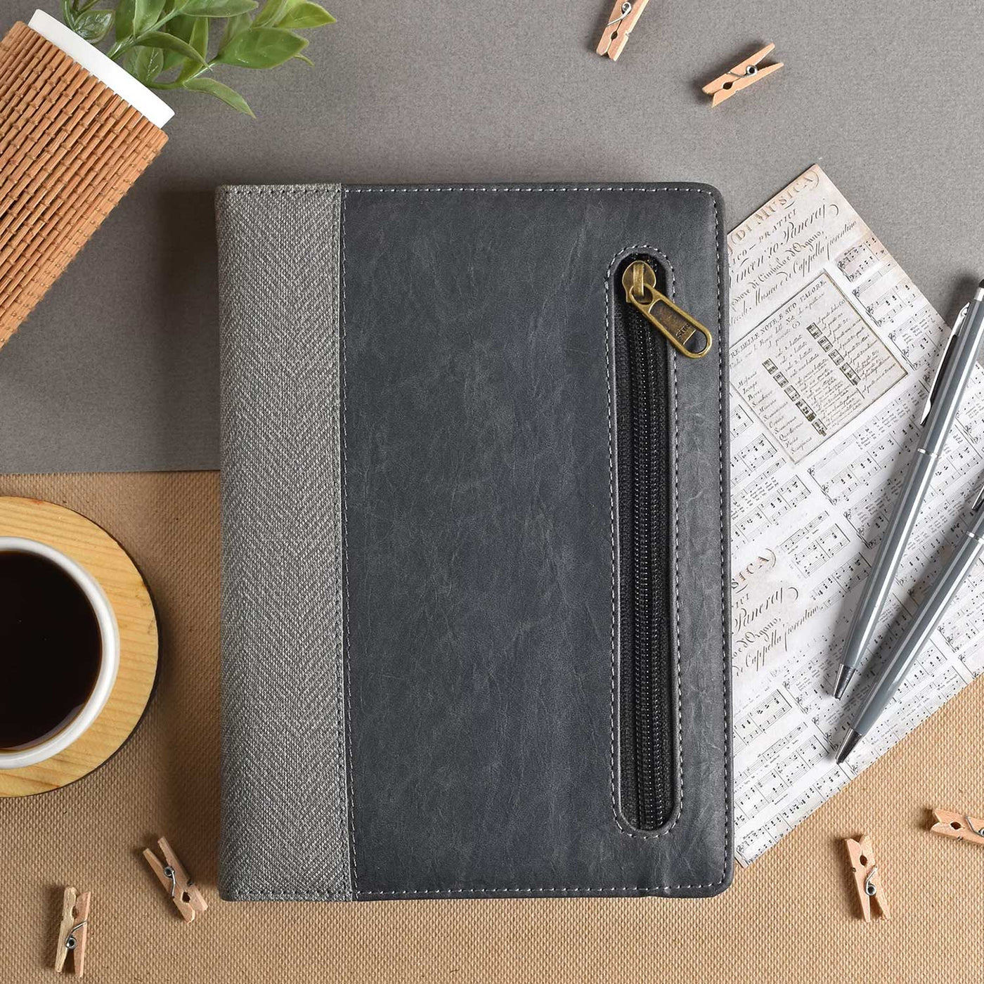 Scholar Zipper Grey Notebook - A5 Ruled 4