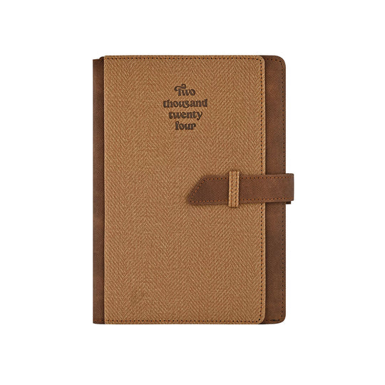 Scholar Folio 2025 A5 Daily Planner – Tan
