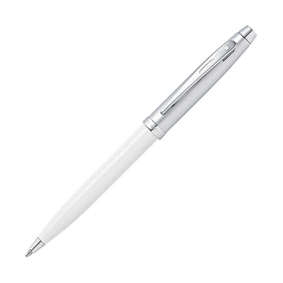 Sheaffer 100 Ball Pen - White & Brushed Chrome 1