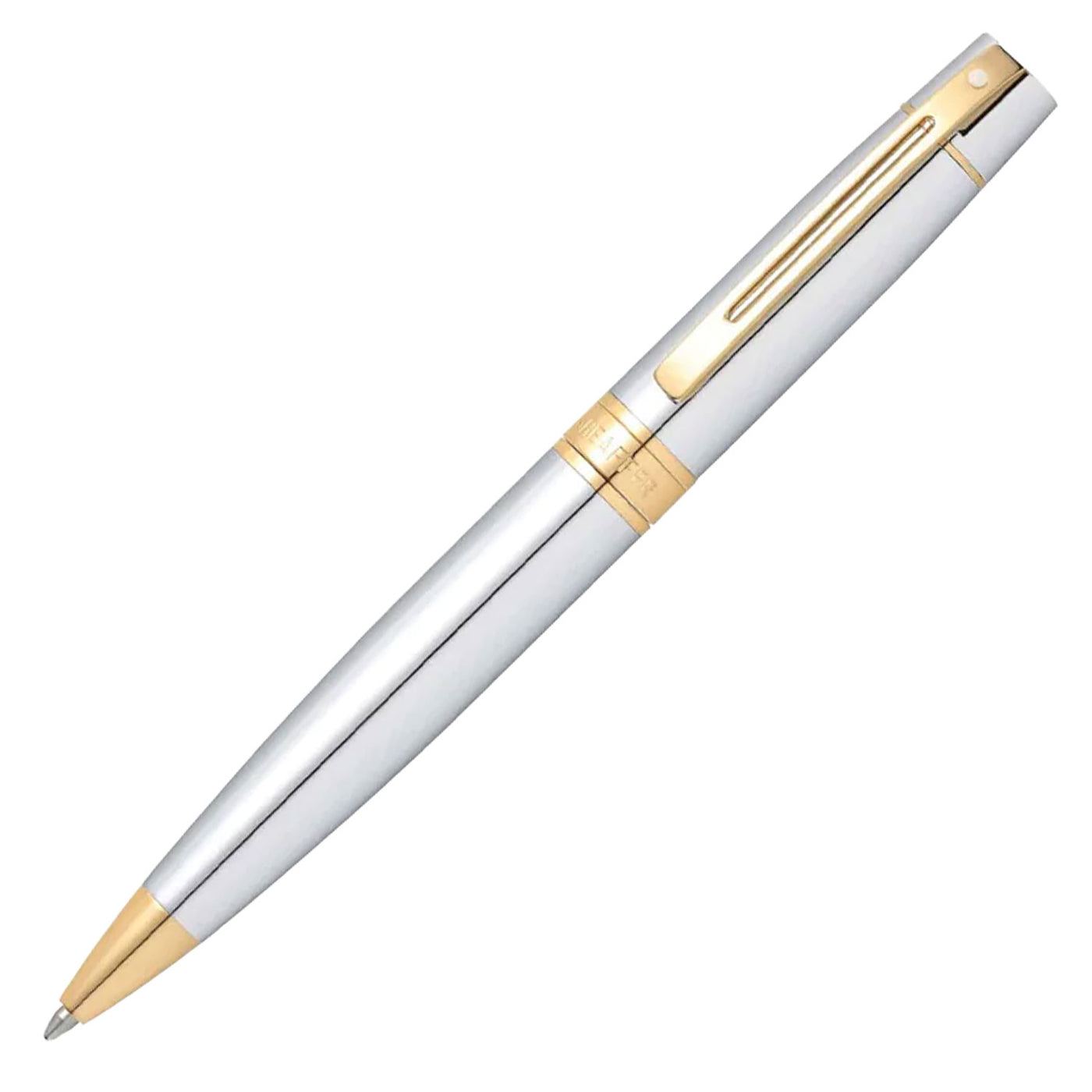 Sheaffer Gift Set - 300 Series Bright Chrome GT Ball Pen with Table Clock 2