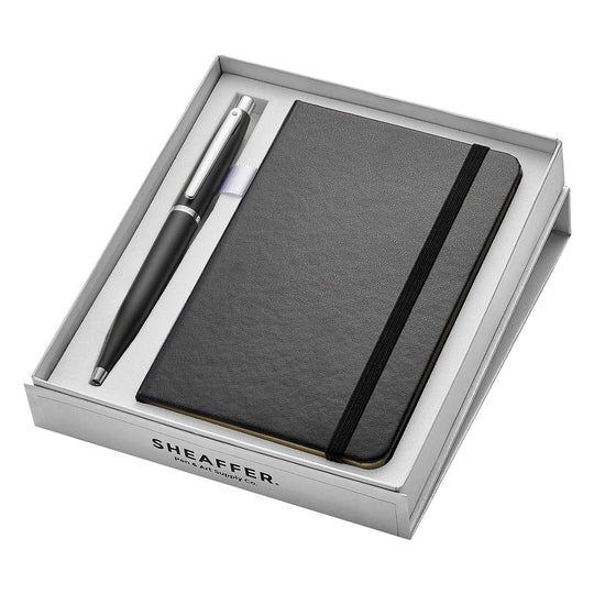 Sheaffer Gift Set - VFM Matte Black Ball Pen with A6 Black Notebook