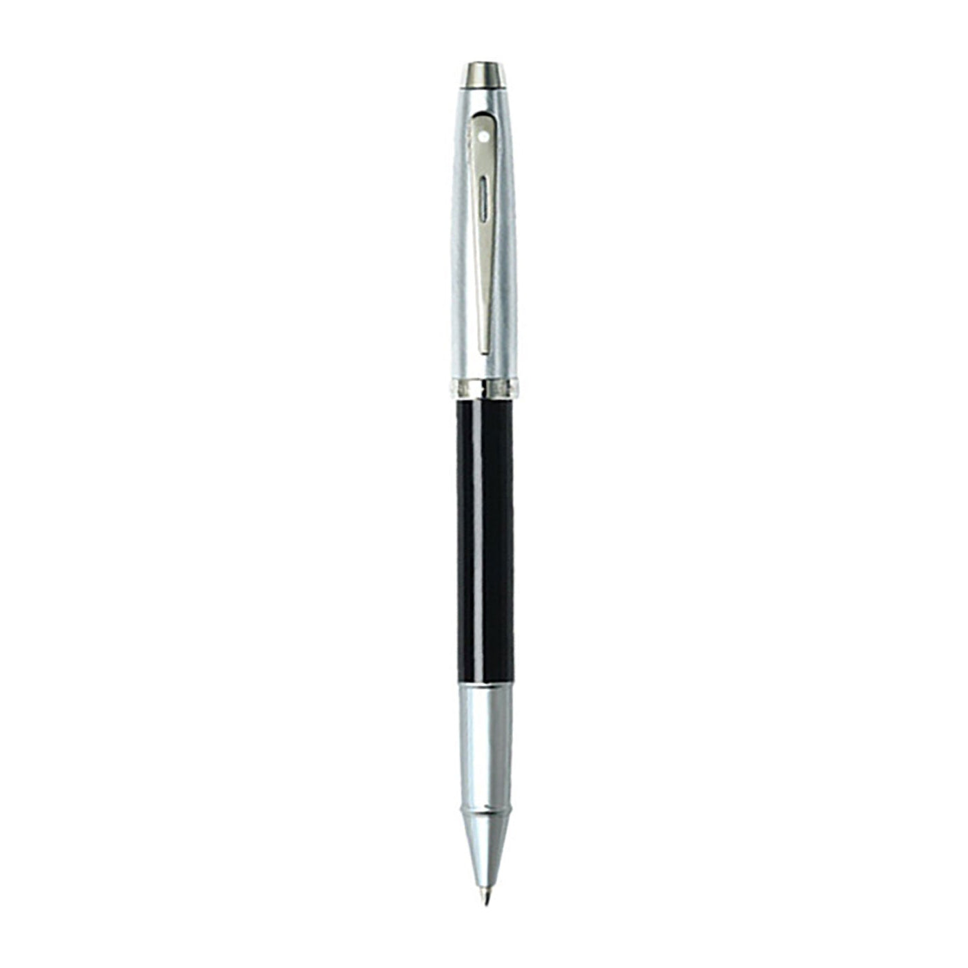 Sheaffer 100 Roller Ball Pen - Black & Brushed Chrome 3
