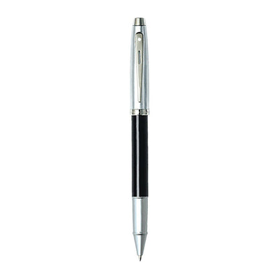 Sheaffer 100 Roller Ball Pen - Black & Brushed Chrome 3