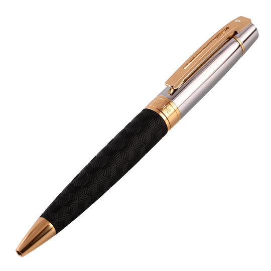 Sheaffer 300 Ball Pen - Engraved Black & Chrome GT
