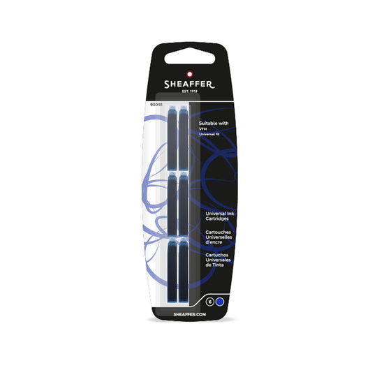 Sheaffer Universal Small Ink Cartridge Pack of 6 - Blue