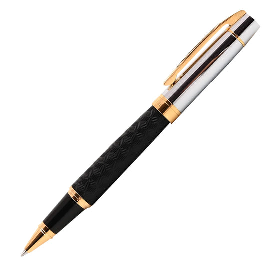 Sheaffer 300 Roller Ball Pen - Engraved Black & Chrome GT