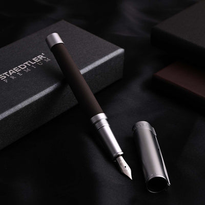 Staedtler Premium Corium Simplex Fountain Pen - Brown Leather CT 6