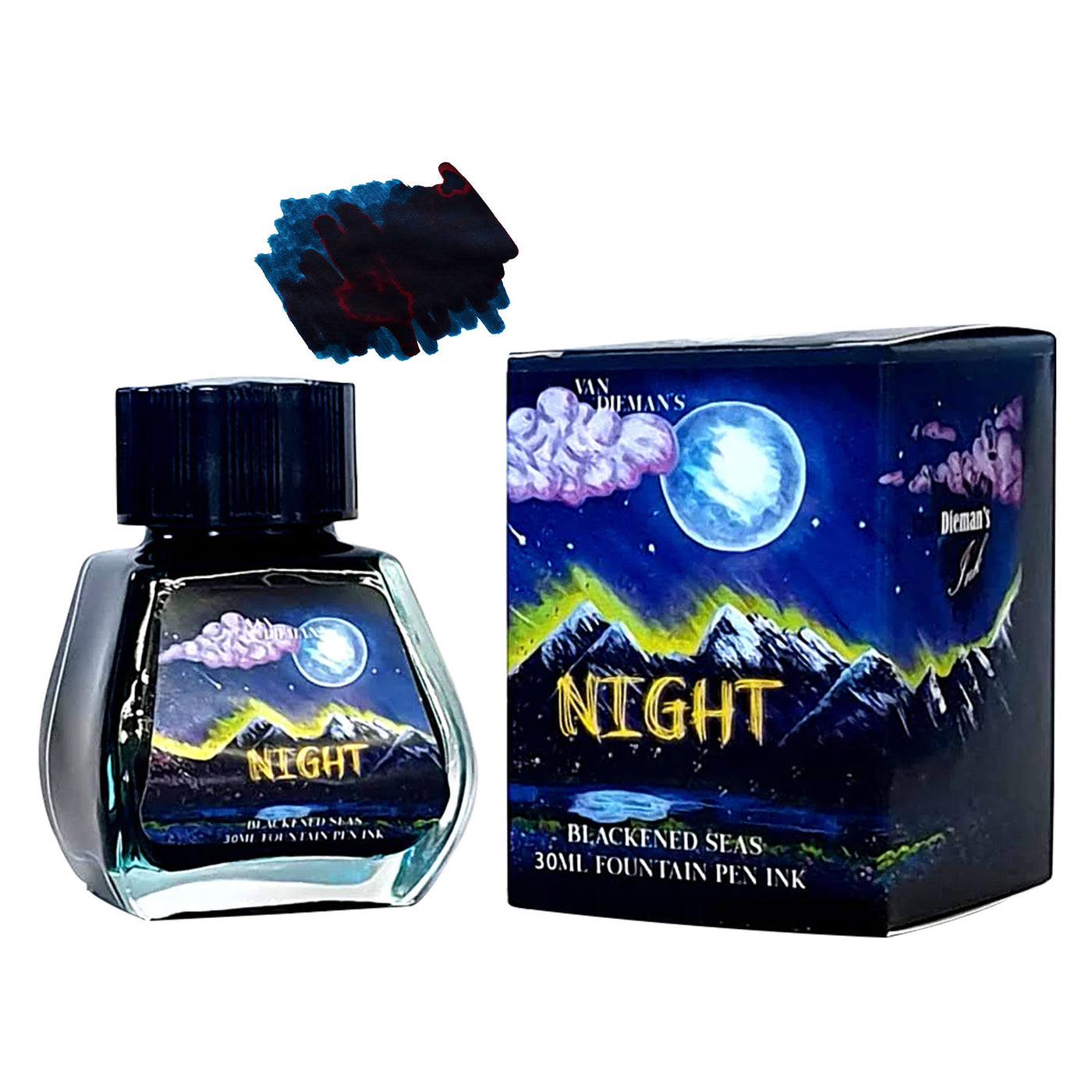 Van Dieman's Night Ink Bottle, Blackend Seas - 30ml