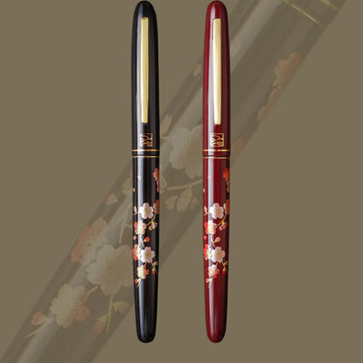 Wancher x Kuretake Kindai Maki-e Edazakura Fountain Pen - Black GT 6