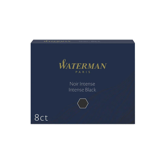 Waterman Long Ink Cartridge Pack of 8 - Intense Black