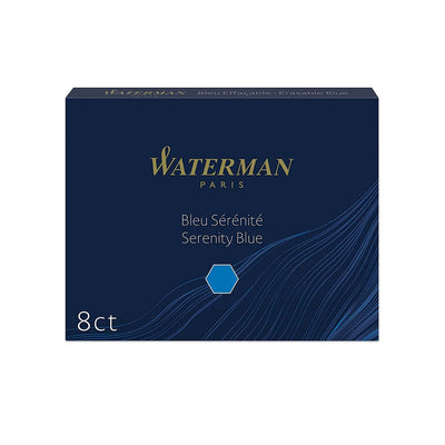 Waterman Long Ink Cartridge Pack of 8 - Serenity Blue