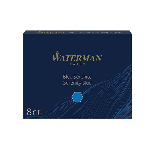 Waterman Long Ink Cartridge Pack of 8 - Serenity Blue