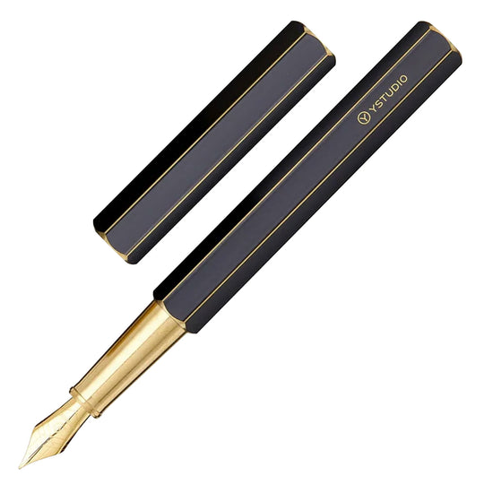 YSTUDIO Classic Revolve Fountain Pen, Black - Steel Nib