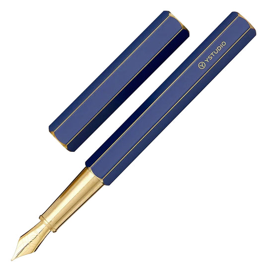 YSTUDIO Classic Revolve Fountain Pen, Blue - Steel Nib