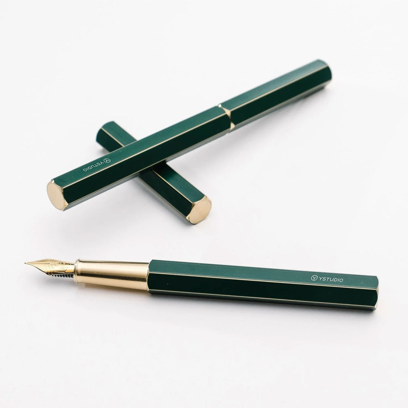 YSTUDIO Classic Revolve Fountain Pen Green Steel Nib 2