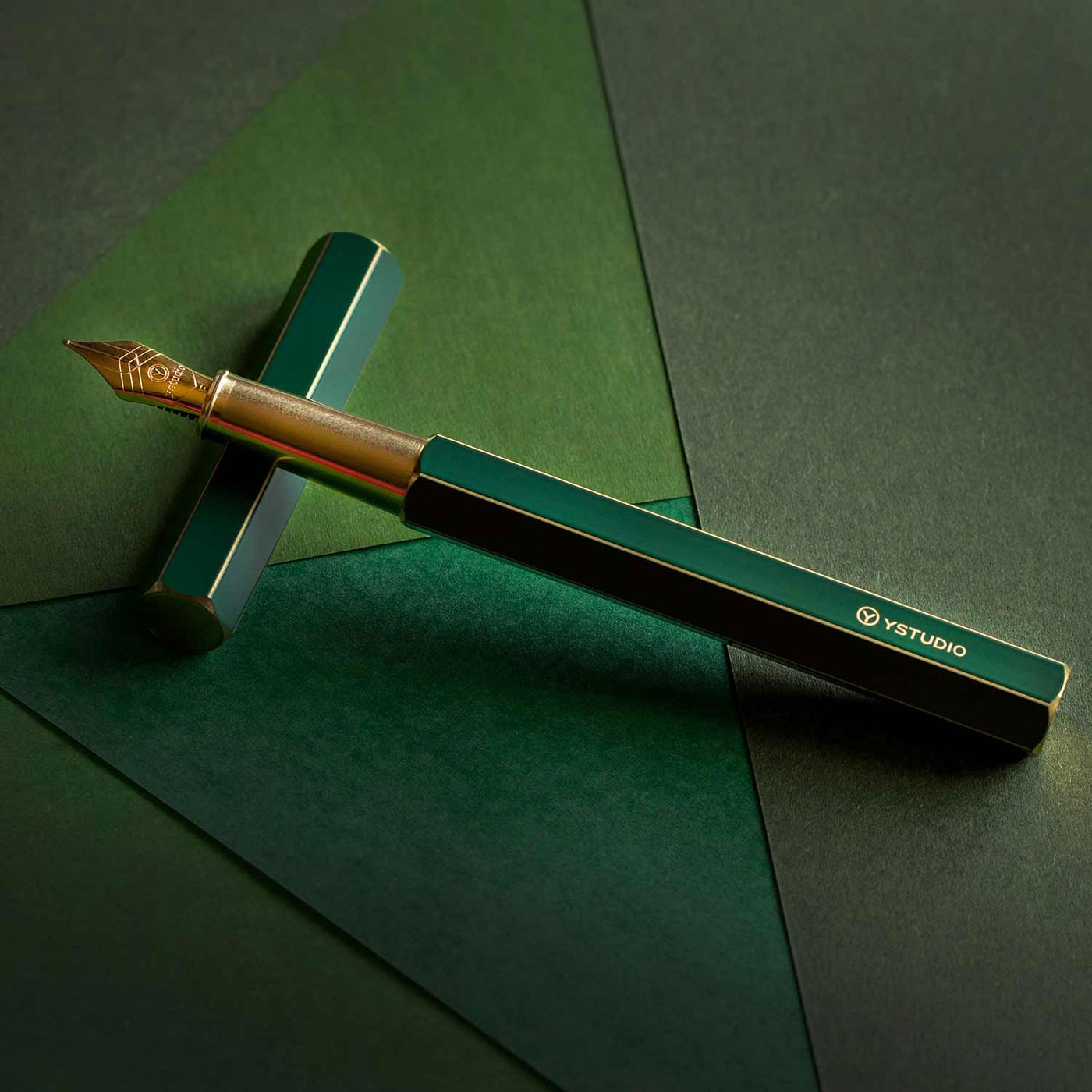 YSTUDIO Classic Revolve Fountain Pen Green Steel Nib 5