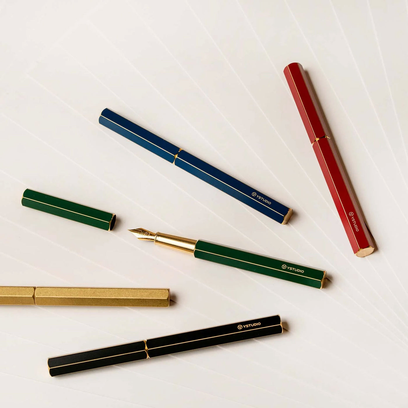 YSTUDIO Classic Revolve Fountain Pen Green Steel Nib 7