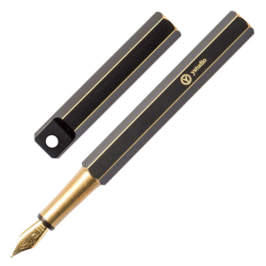 YSTUDIO Classic Revolve Portable Fountain Pen, Black - Steel Nib