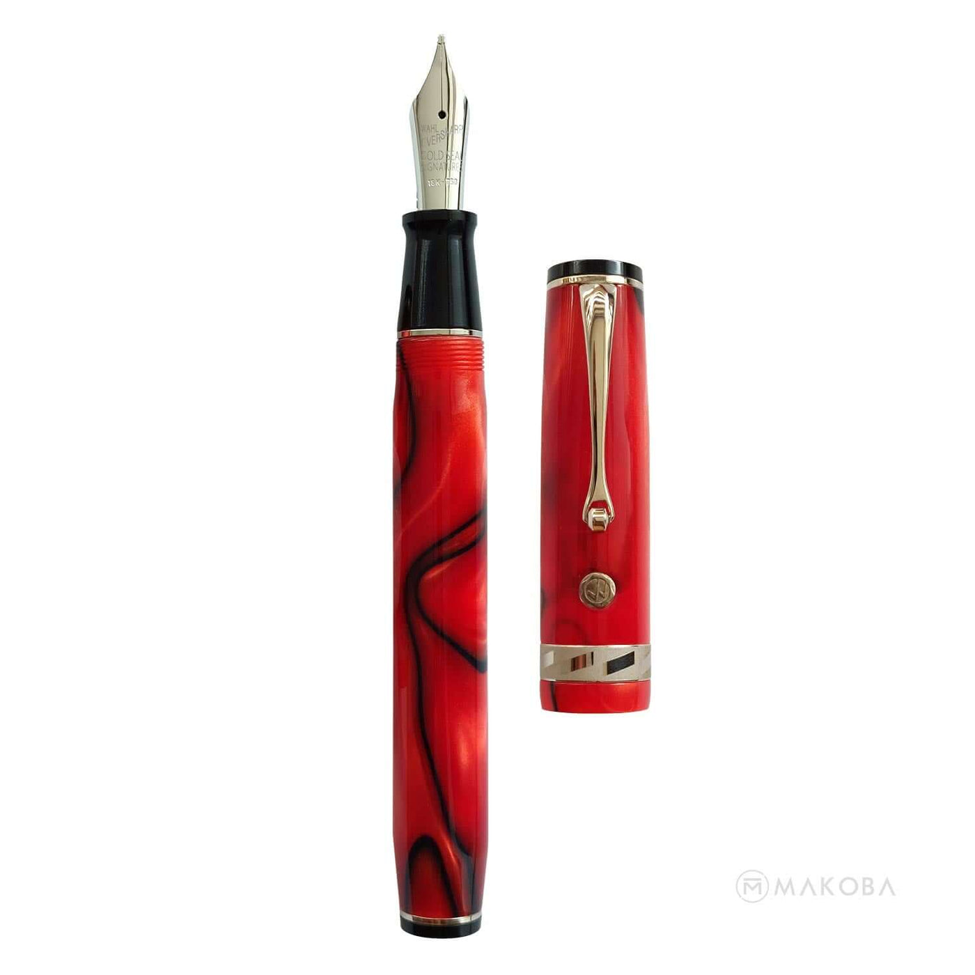 Wahl Eversharp Signature Classic Fountain Pen, Campari (Red) / Gold Trim - 18K Gold Nib 4