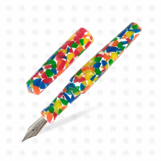 Ranga Abhimanyu Premium Acrylic Fountain Pen, Carnival Cracked Ice - Steel Nib