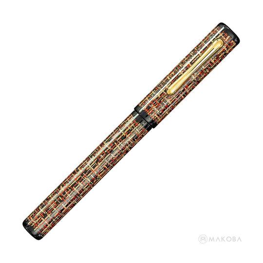Taccia Tweed Limited Edition Fountain Pen, Tangerine Orange - 14K Gold Nib