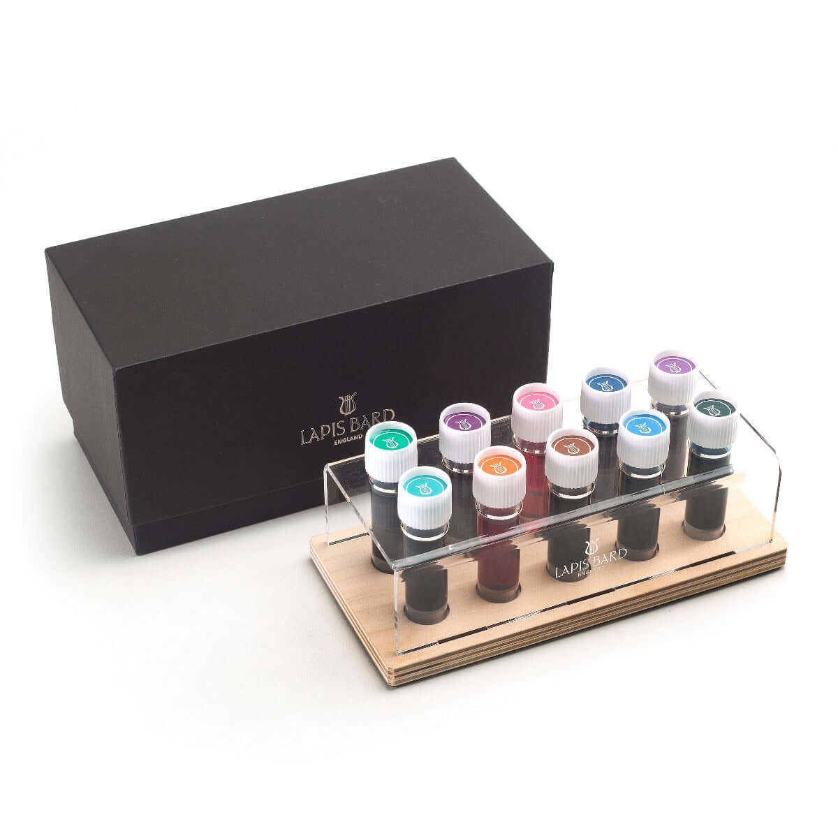Lapis Bard Fountain Pen Ink Vial Set Of 10 Colors Assorted - 5ml Each 1