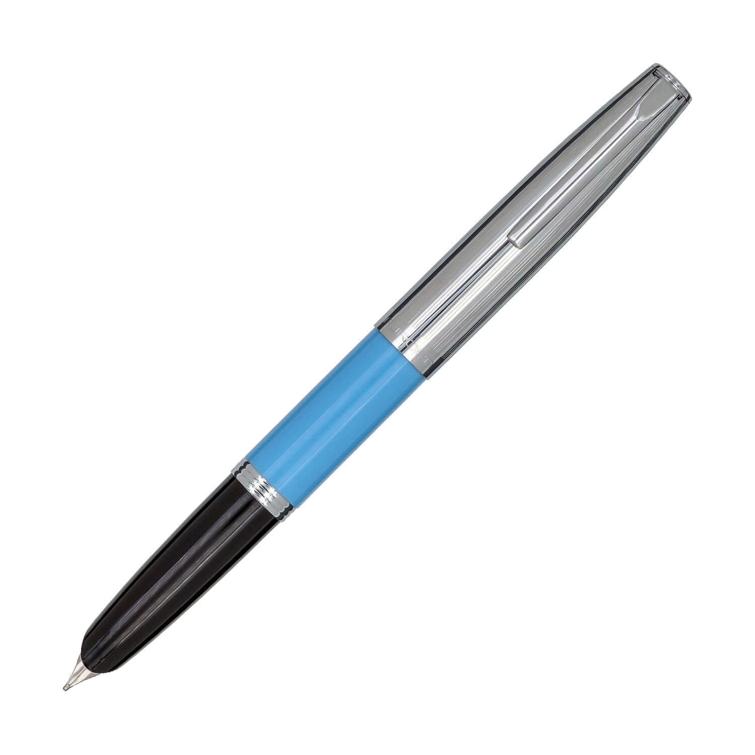 Aurora Duocart Chrome Light Blue Fountain PenMakoba Aurora Pen Shop