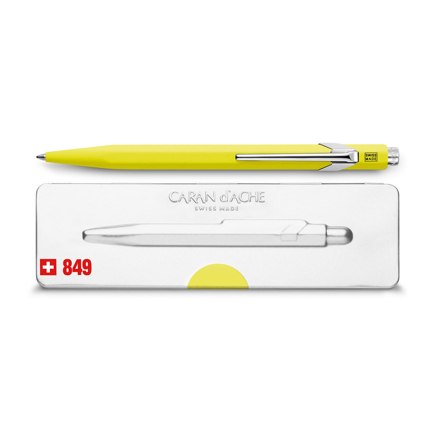 Caran d'Ache 849 Popline Ball Pen - Fluorescent Yellow 5