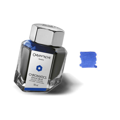 Caran d' Ache Chromatics Ink Bottle Idyllic Blue - 50ml 2