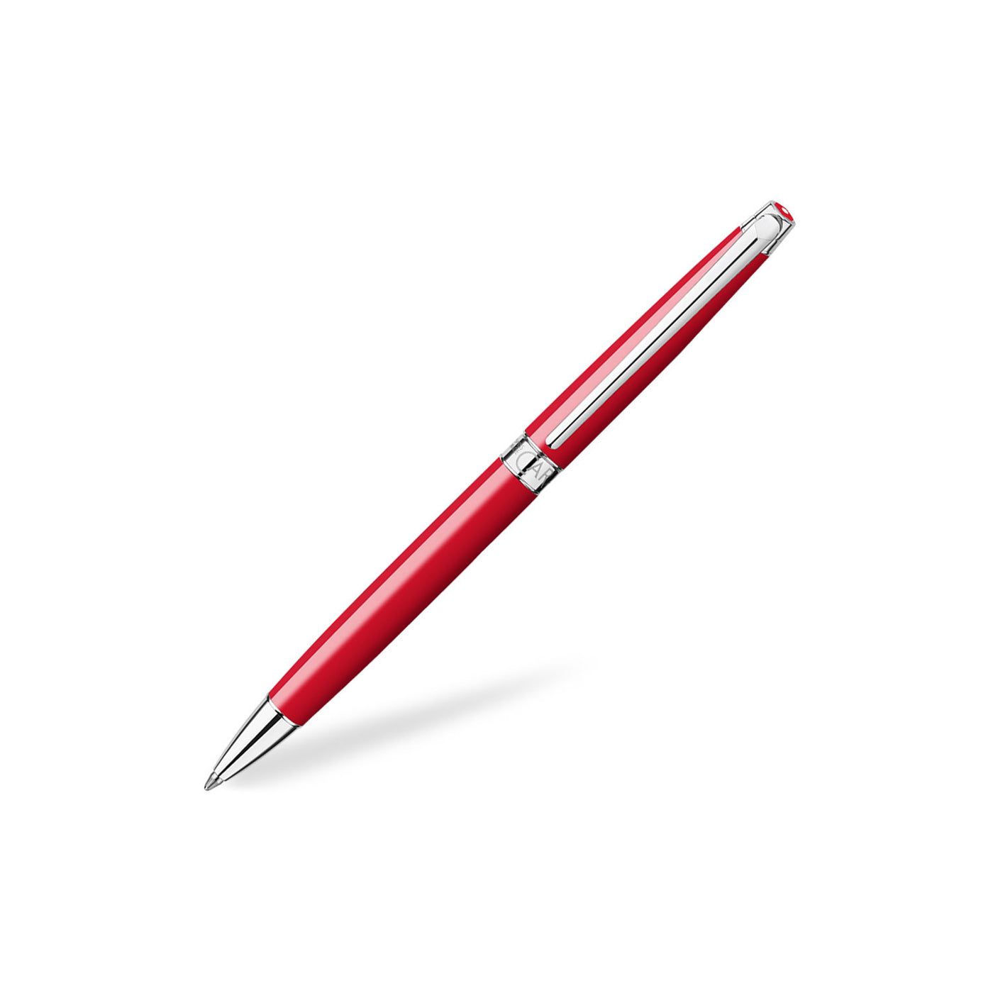 Caran d'Ache Leman Slim Ball Pen - Scarlet Red CT 1