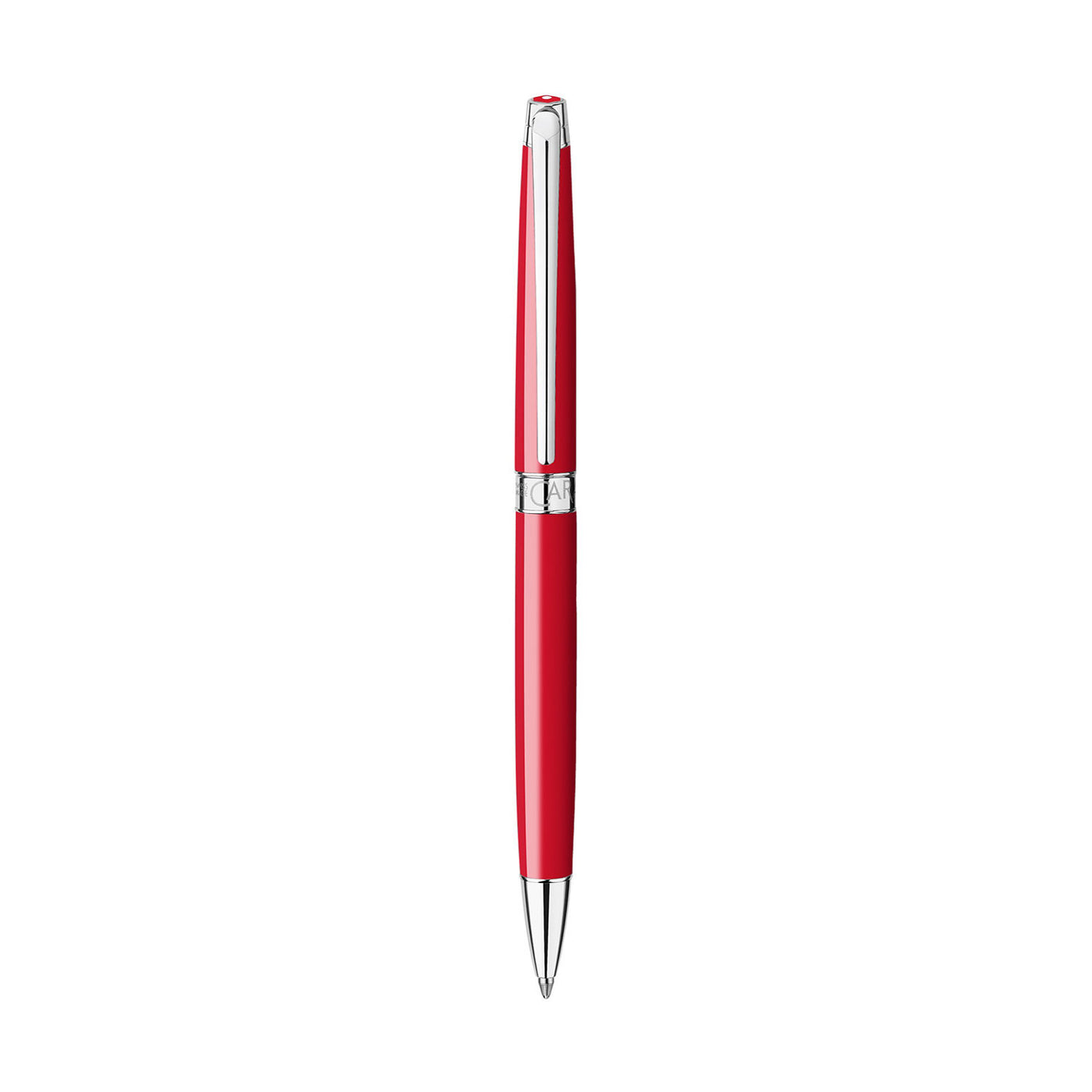 Caran d'Ache Leman Slim Ball Pen - Scarlet Red CT 2