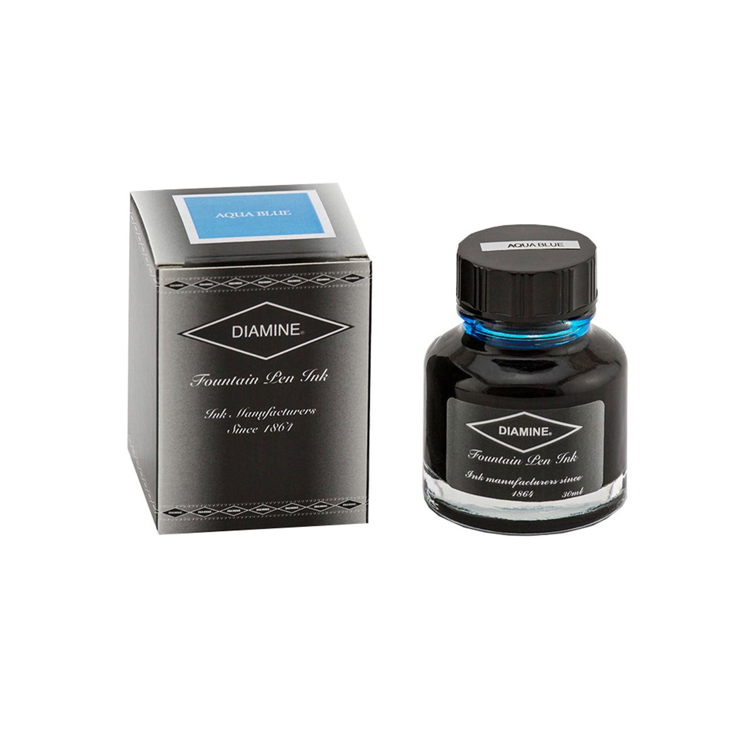 Diamine India Ink Bottle, Aqua Blue 30ml Makoba