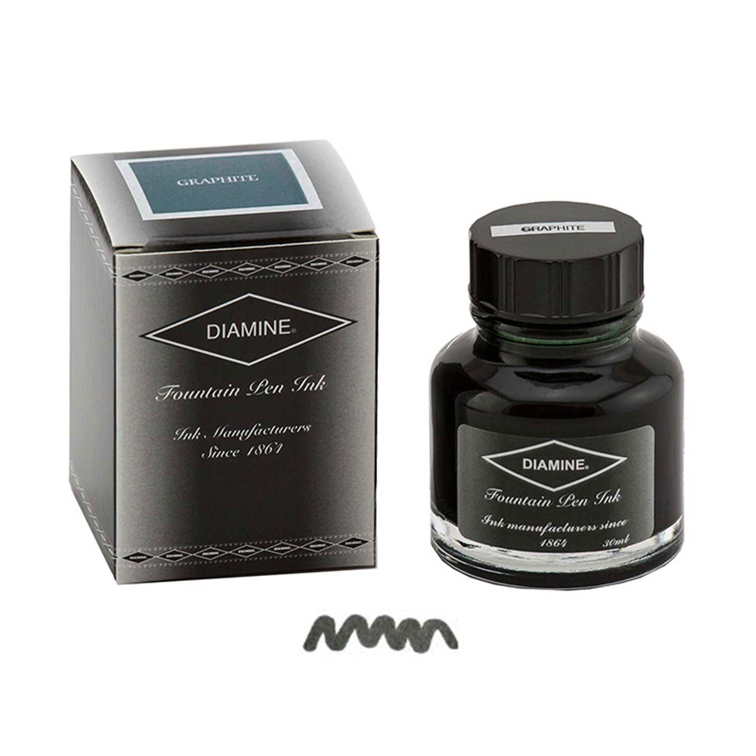Diamine India Ink Bottle, Graphite Grey 30ml Makoba