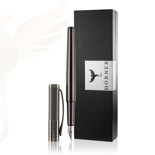 Horner Fortress Fountain Pen, Gunmetal - Steel Nib