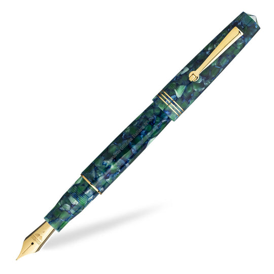 Leonardo Momento Zero Fountain Pen - Iride Green Blue GT