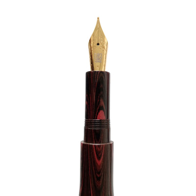 Lotus Vamza Ebonite Fountain Pen Black Red Jowo Steel Nib 2